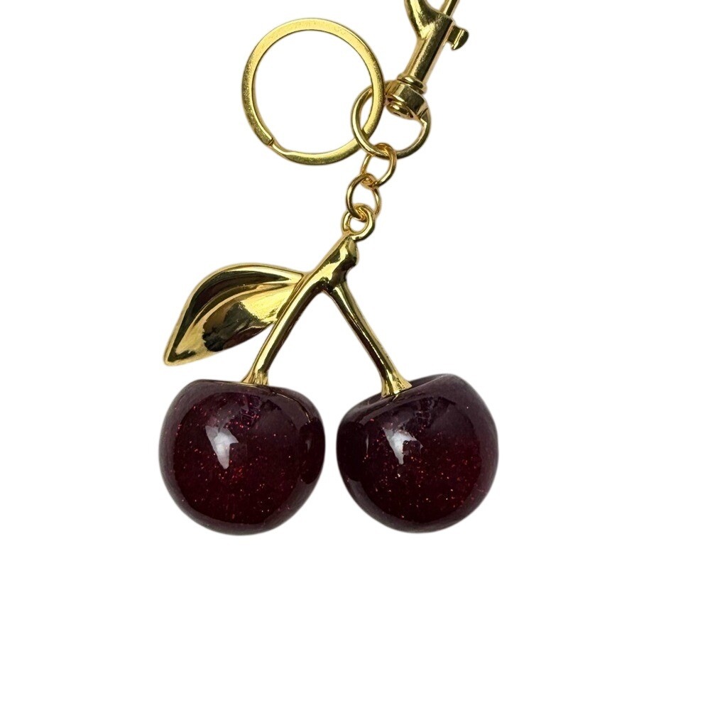 Cherry Keychain on Gold Accents‎